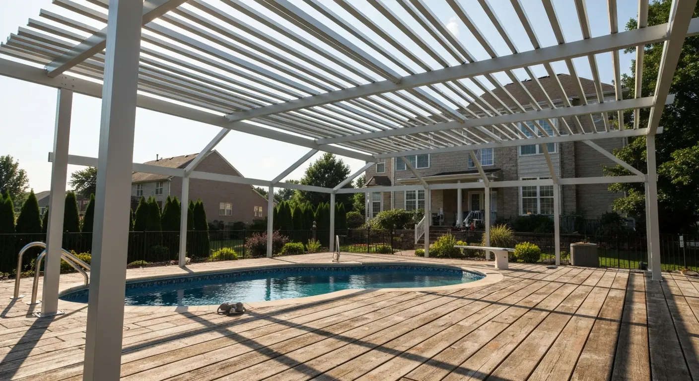Poolside shade structure