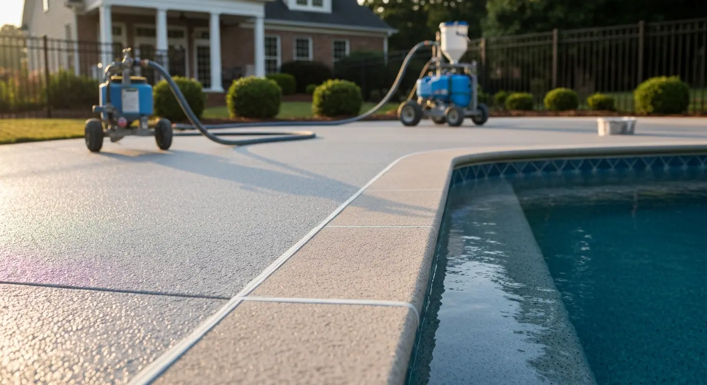 Non-slip pool deck coating