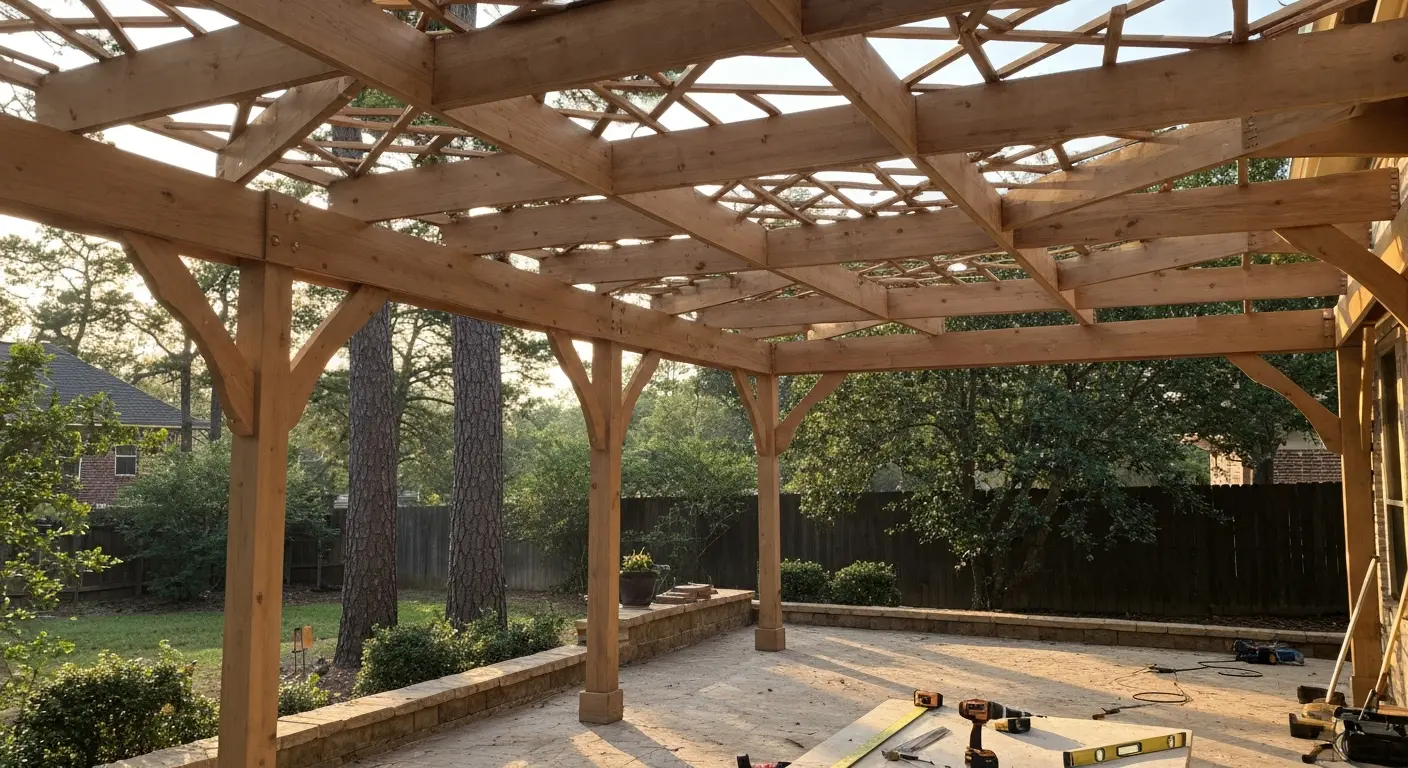 Pergola structure in Tomball