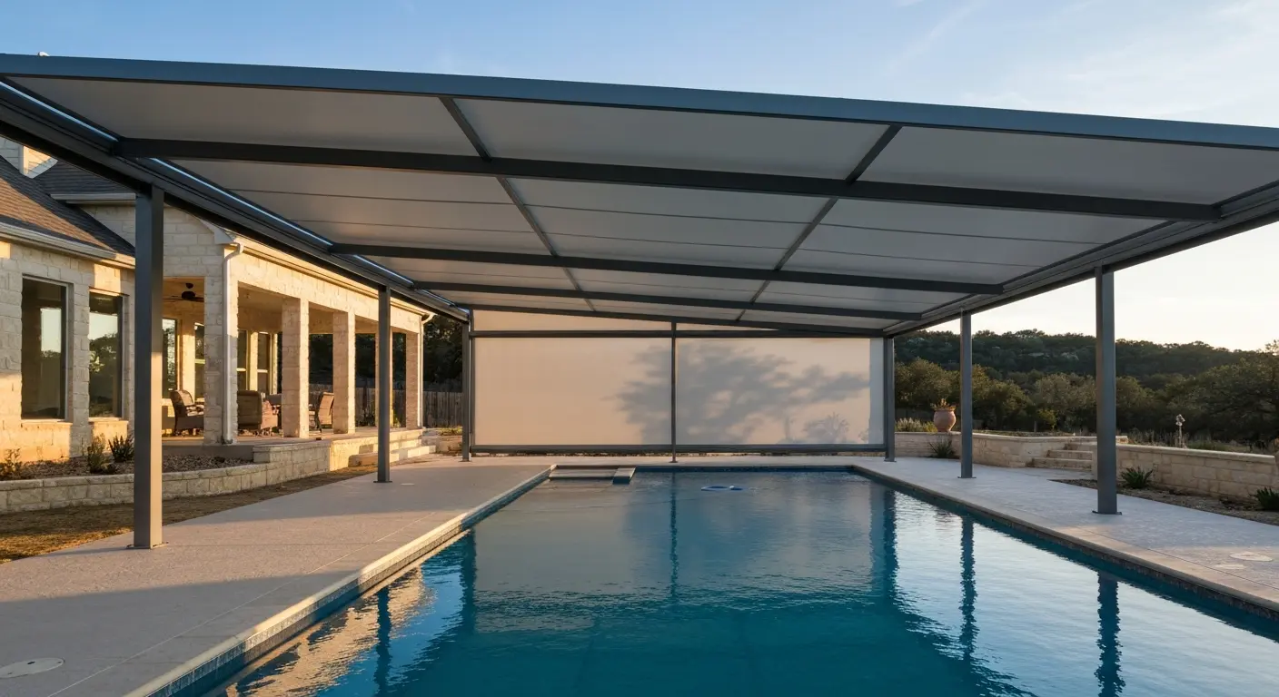 Pool shade covering