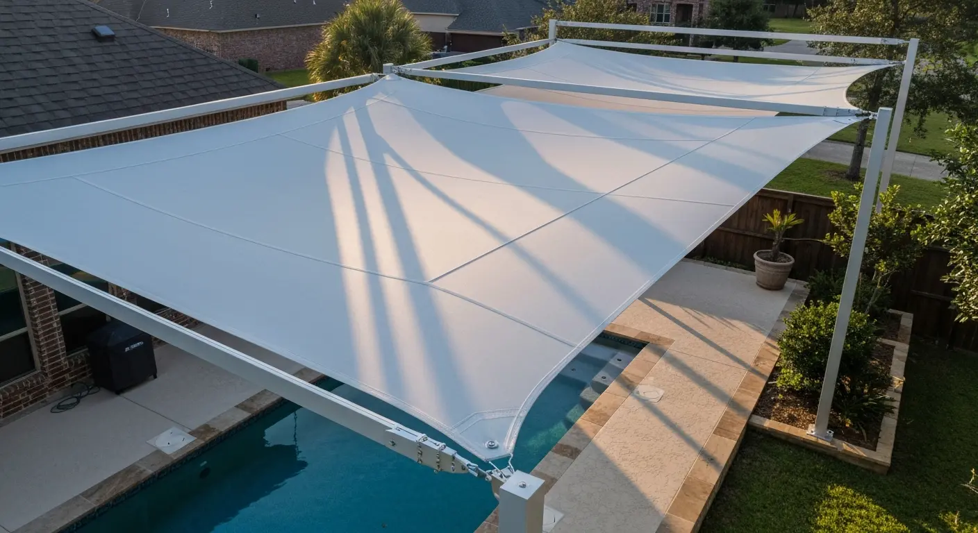 Poolside shade canopy