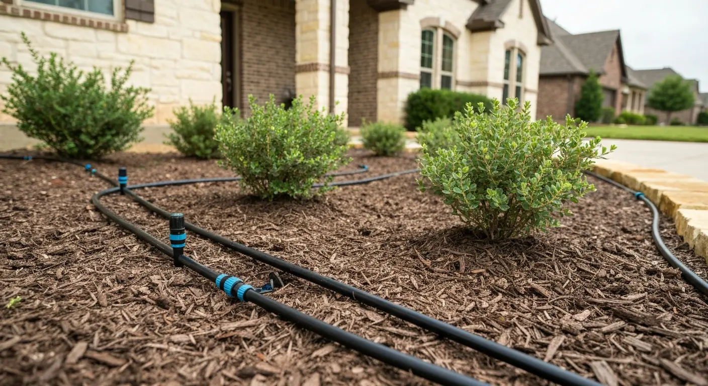 Drip irrigation garden bed installation