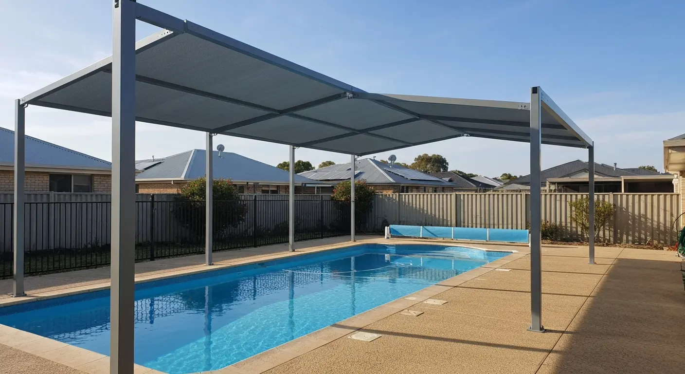 Poolside shade structure