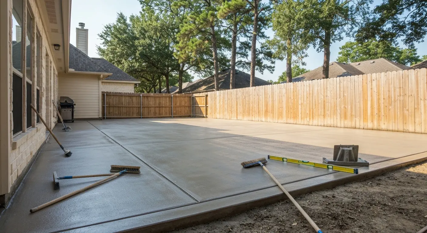 Concrete patio installation