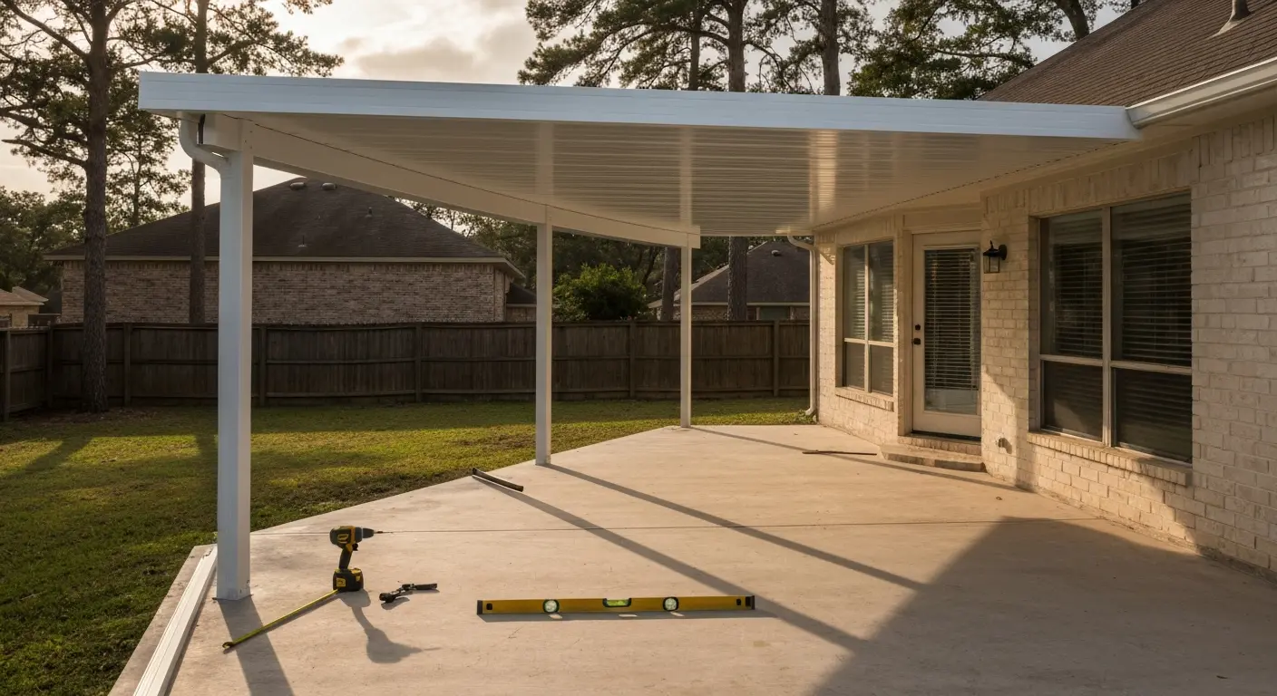 Aluminum patio cover installation
