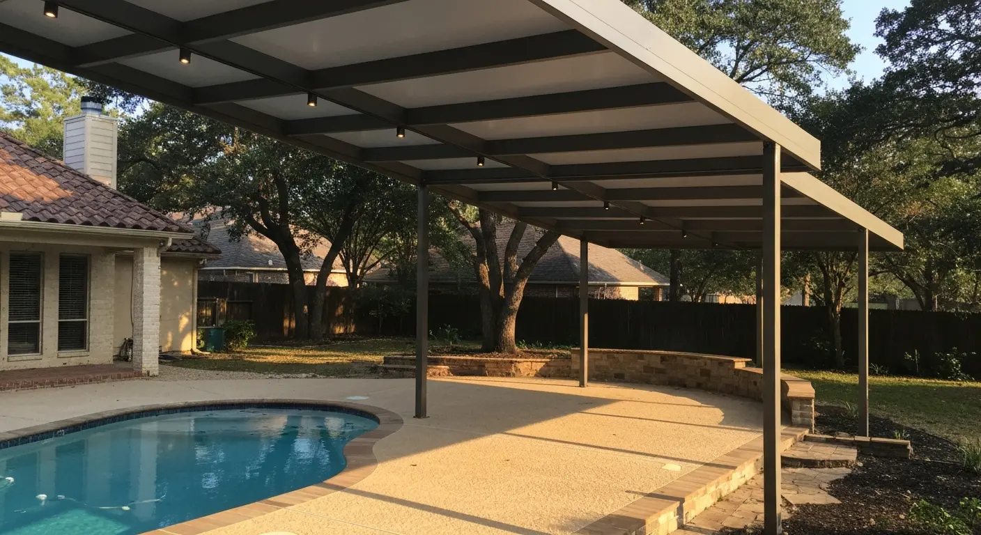 Patio cover over pool area