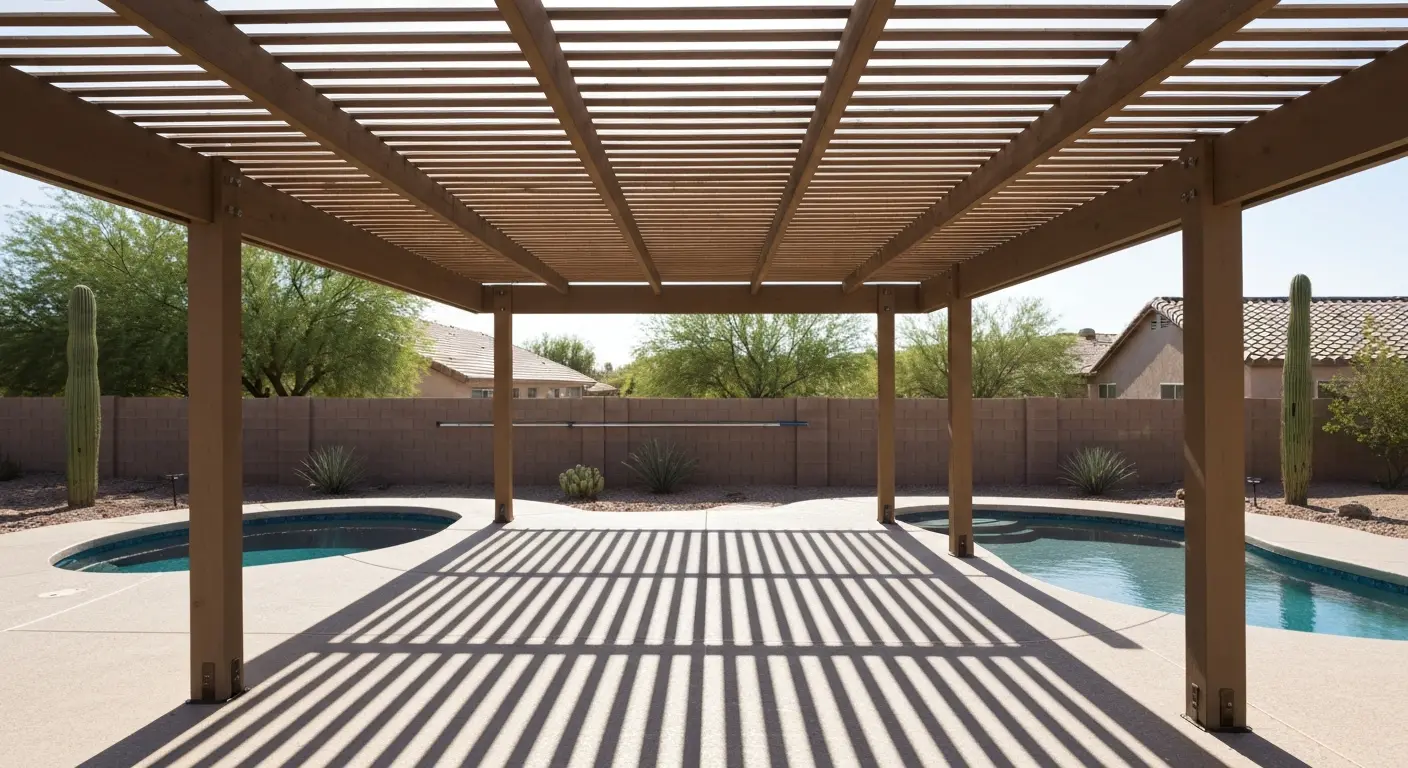Poolside shade structure