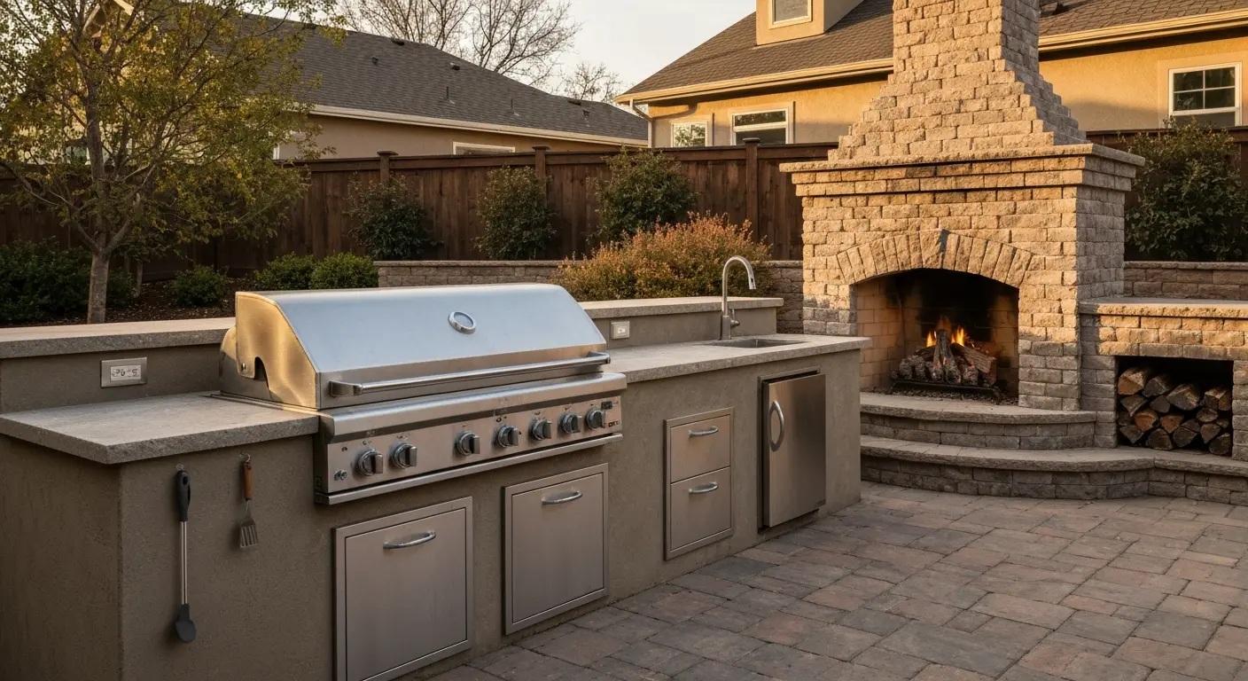 Outdoor kitchen rendering