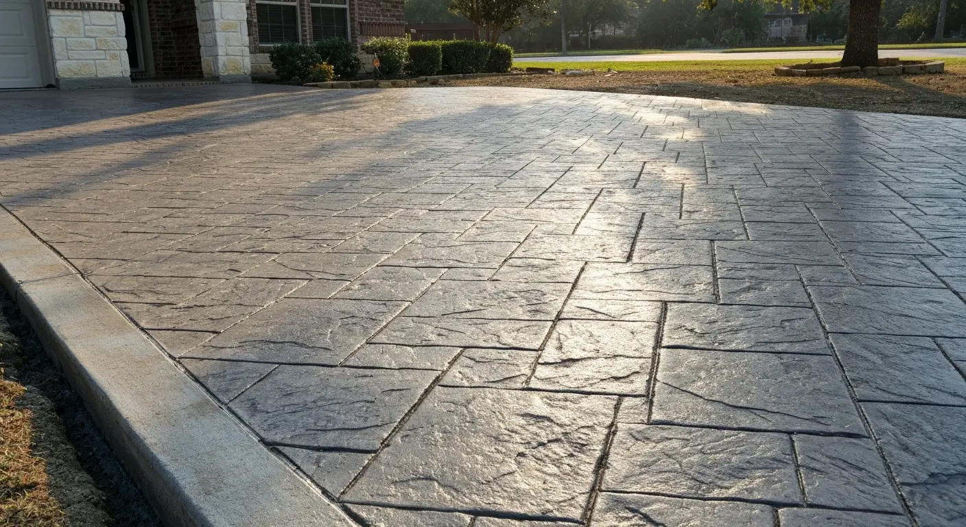 Stamped concrete driveway