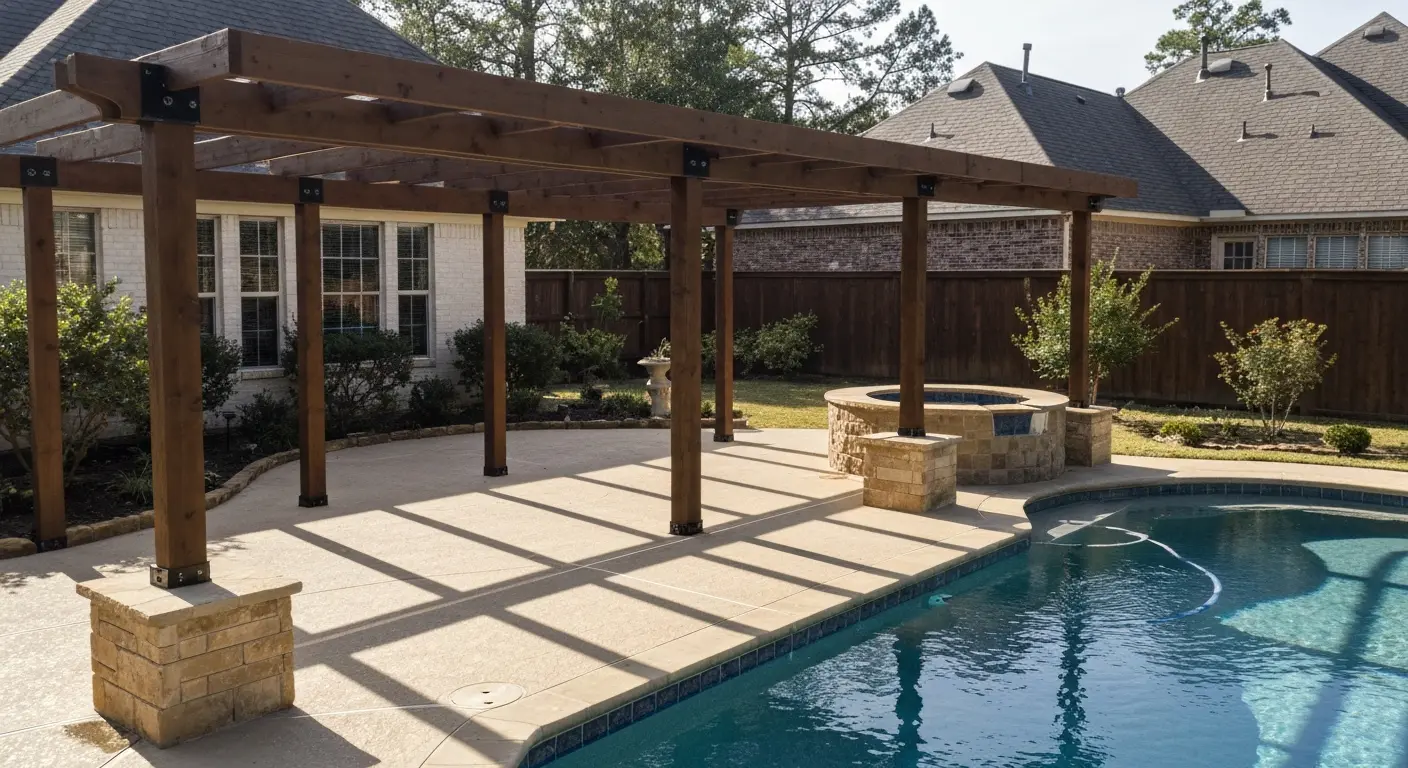 Pool shade structure in Tomball
