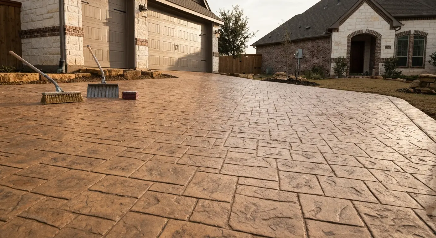 Stamped concrete design