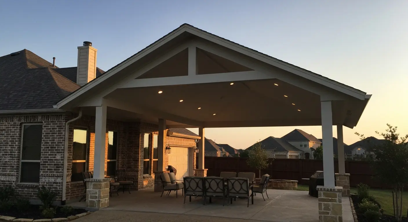 Gable patio cover in Towne Lake