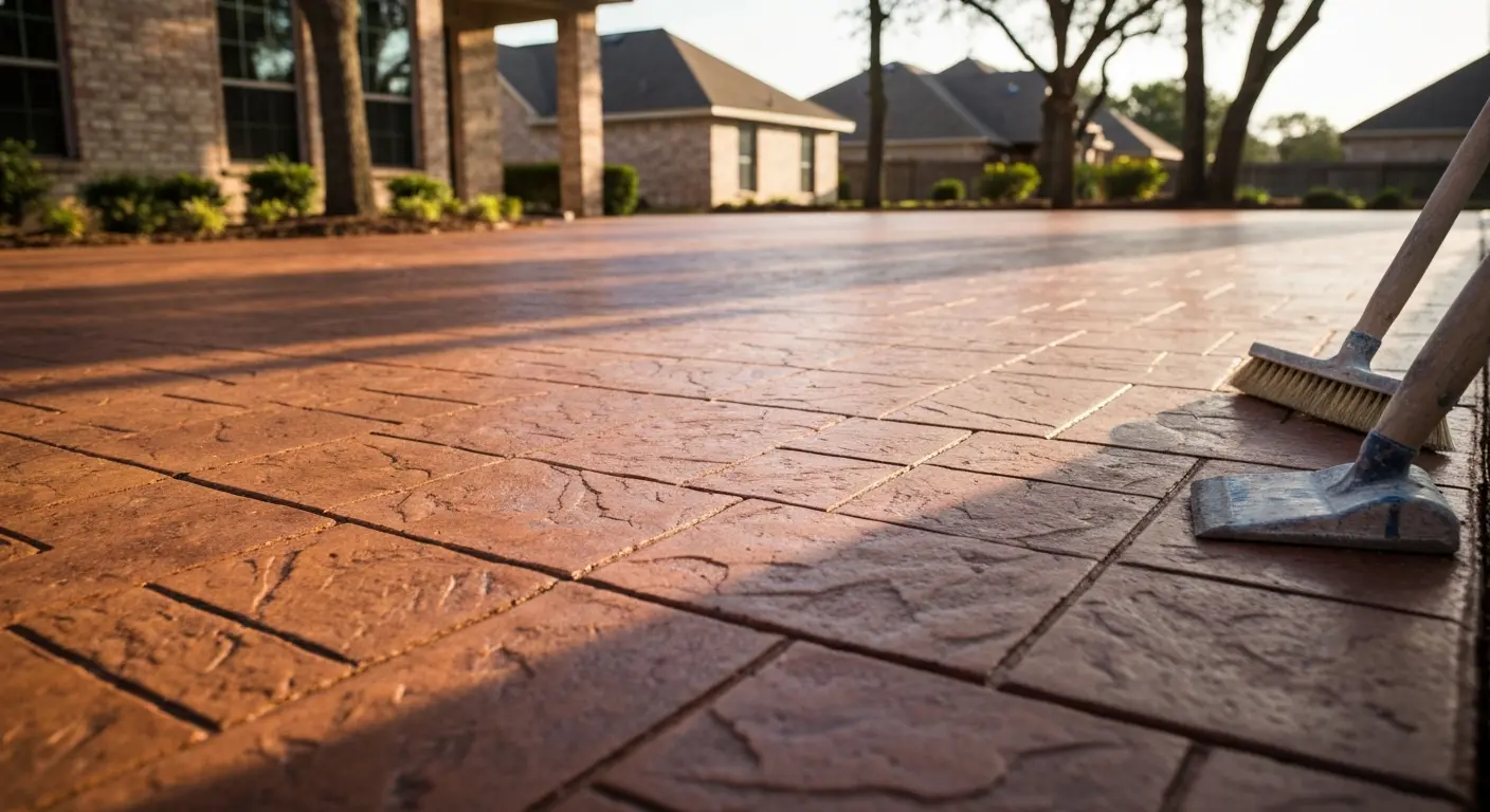 Concrete patio overlay Cypress
