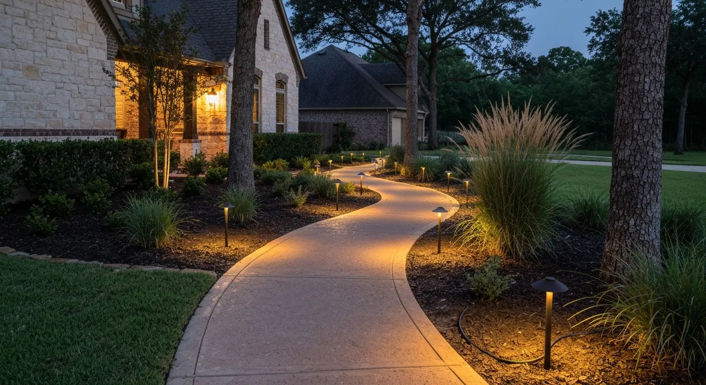 Pathway lights guide safe movement through landscaping