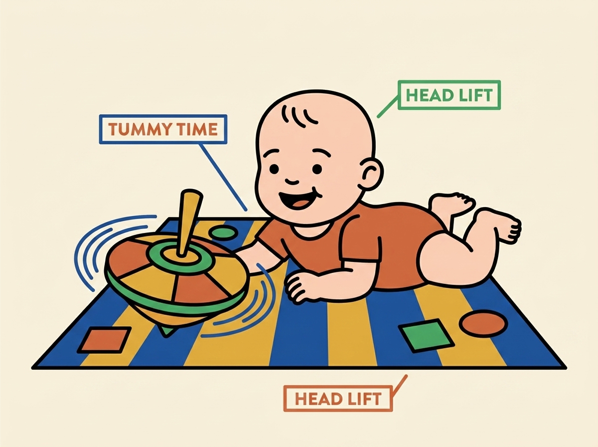 Torticollis Baby Milestones Illustration