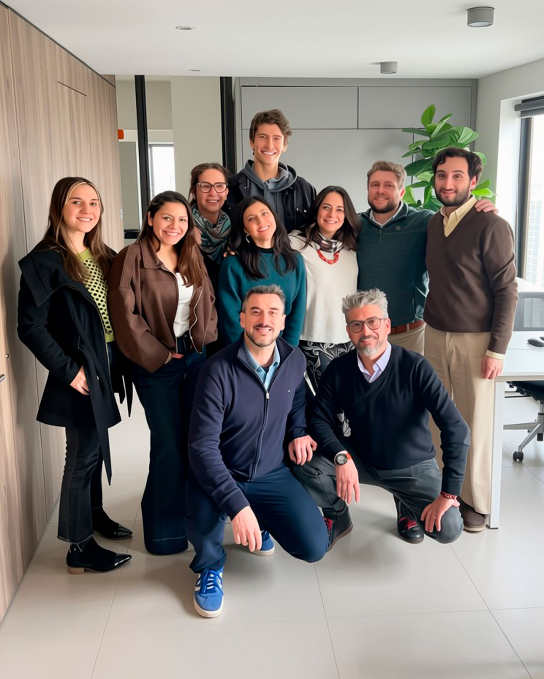 El equipo de consultores de HUX en el escenario frente a la audiencia.