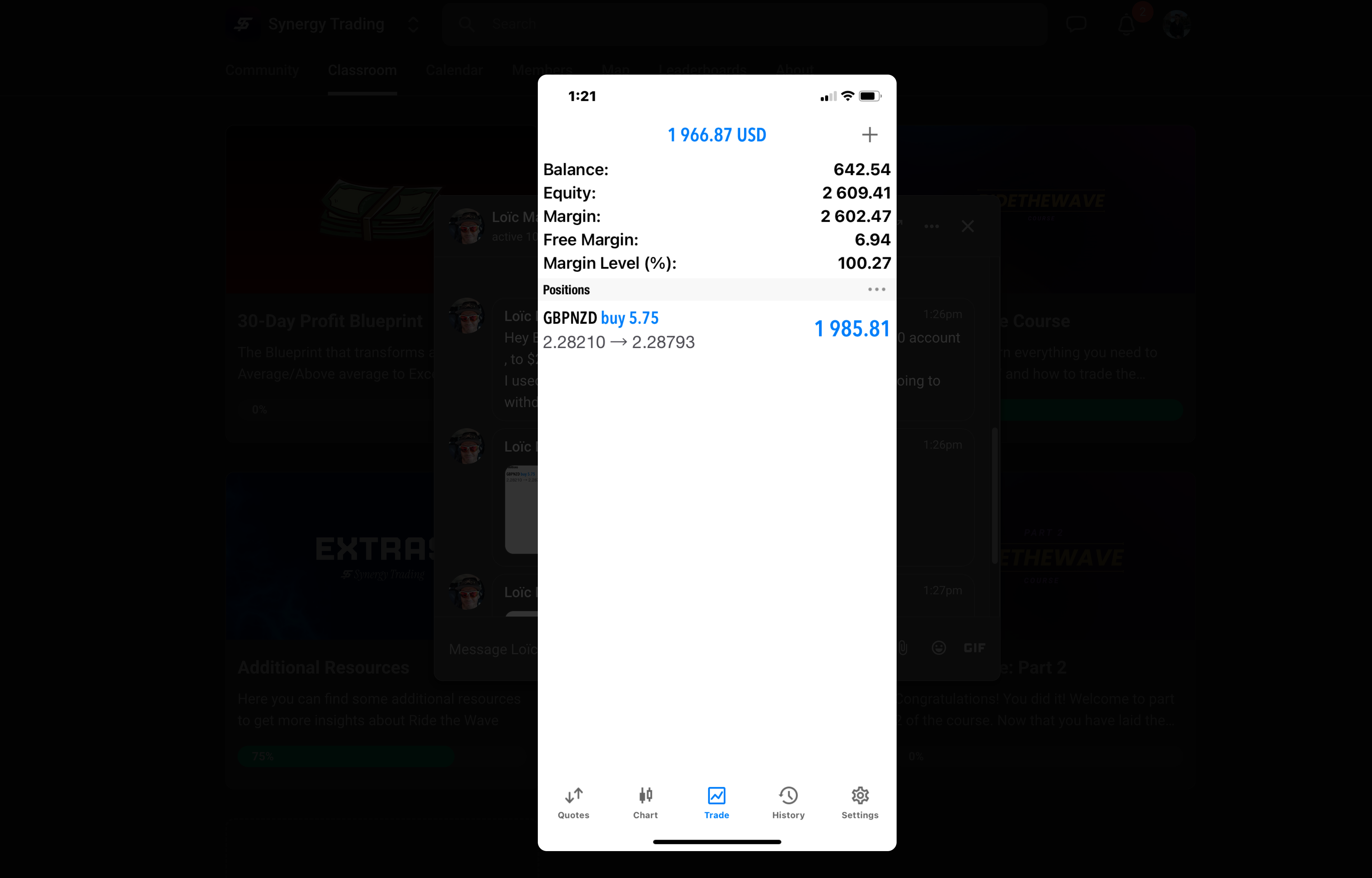 Student trading result 10