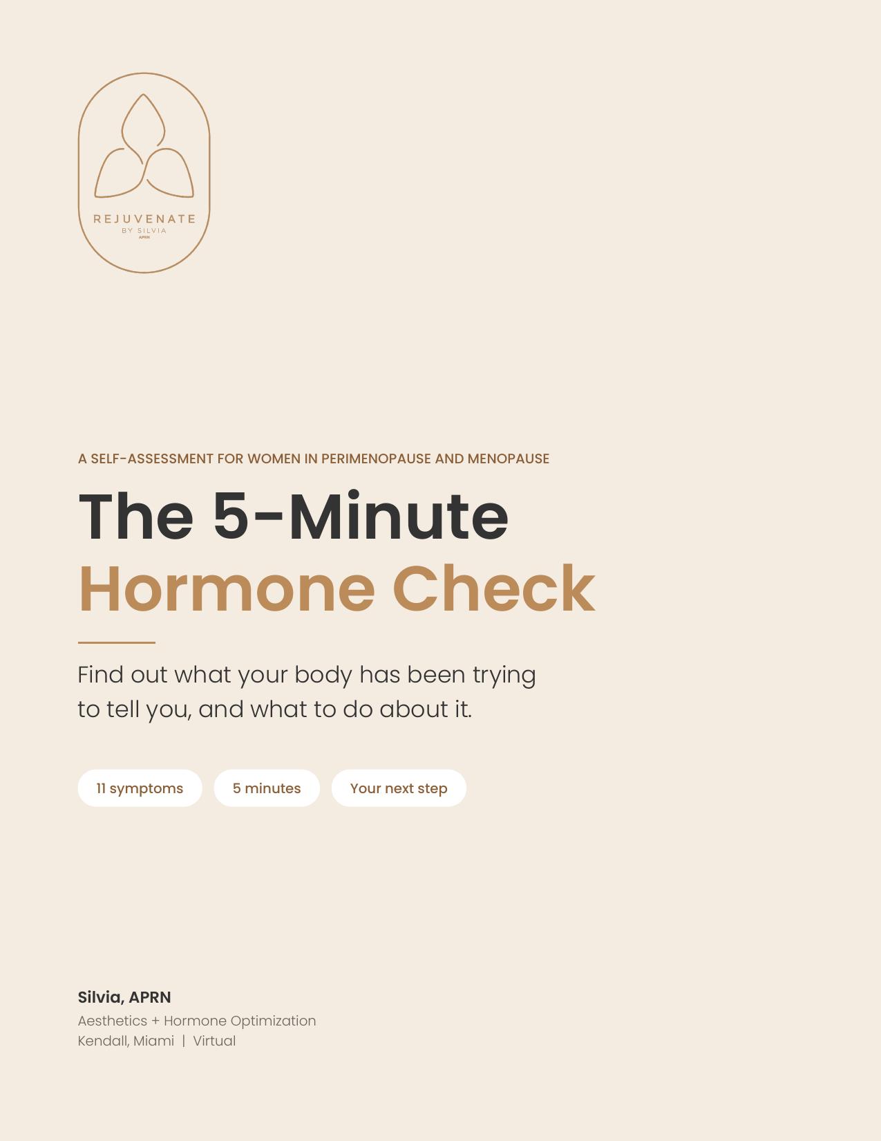 The 5-Minute Hormone Check by Rejuvenate by Silvia