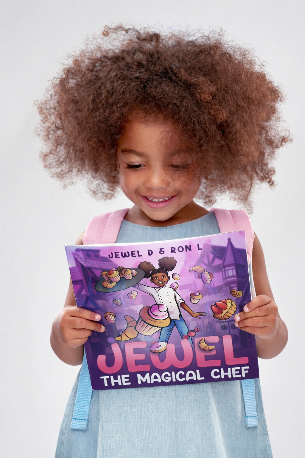 Child reading and enjoying books