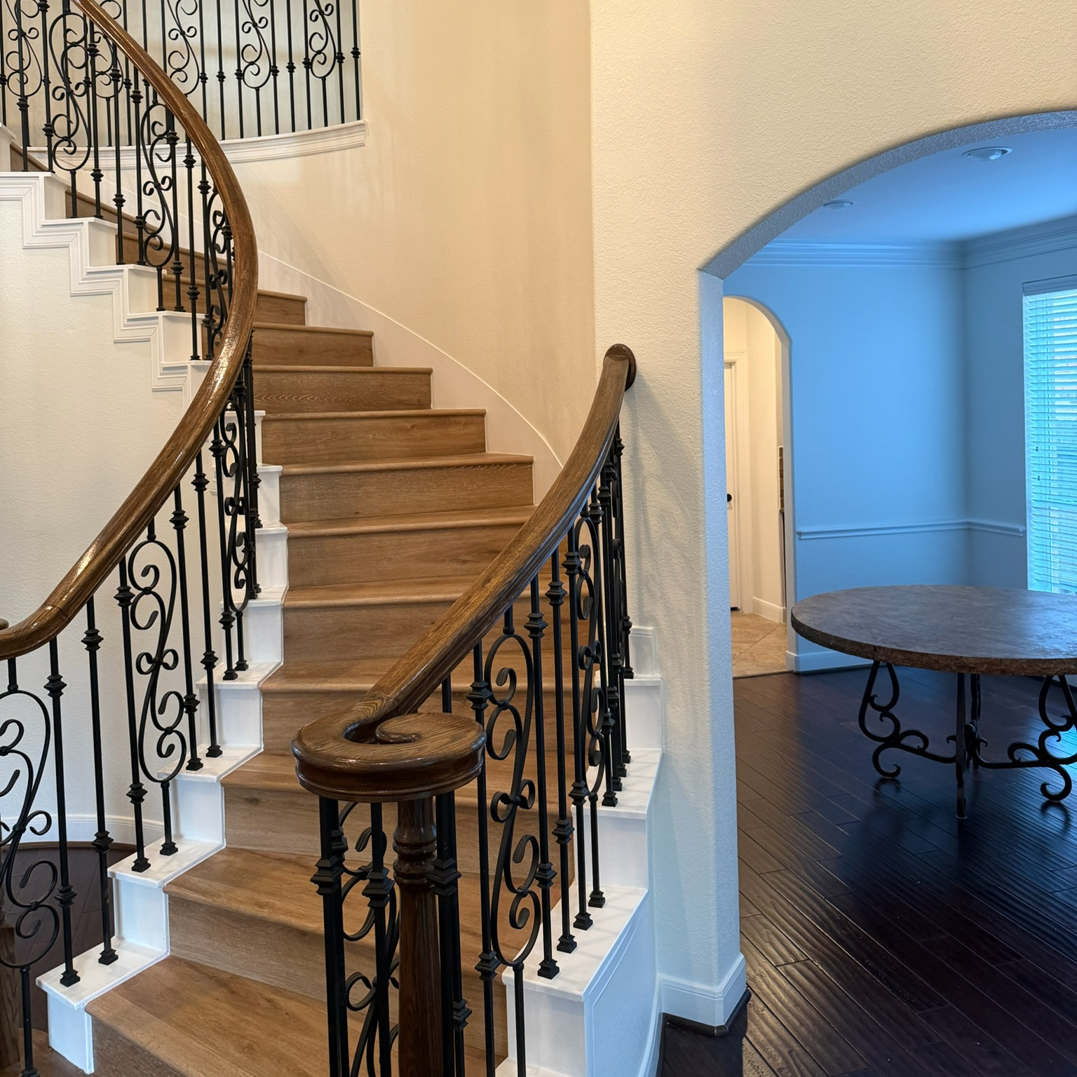 Paint Texas crew painting a luxury Mediterranean-style home exterior in Avalon at Spring Green, Katy, TX.