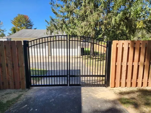 Architectural gate design for residential fence line in Bexley, OH.