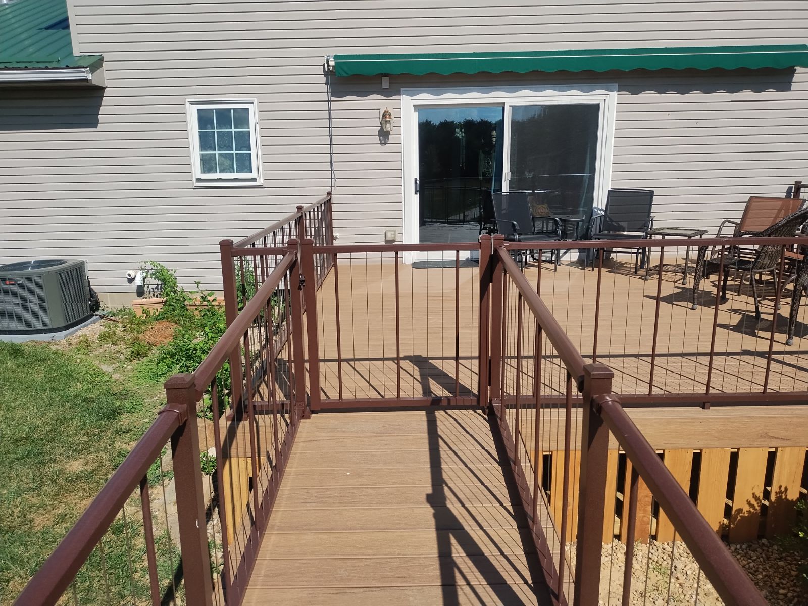 Wrap-around residential outdoor deck in Hilliard, OH.