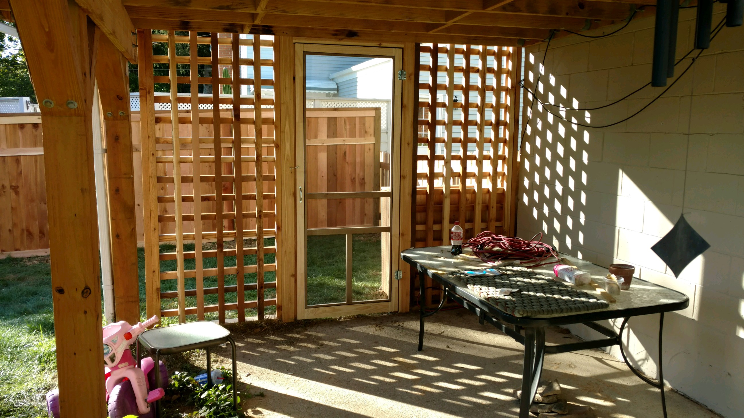 Rustic wood pavilion for a residential backyard retreat in Granville, OH.