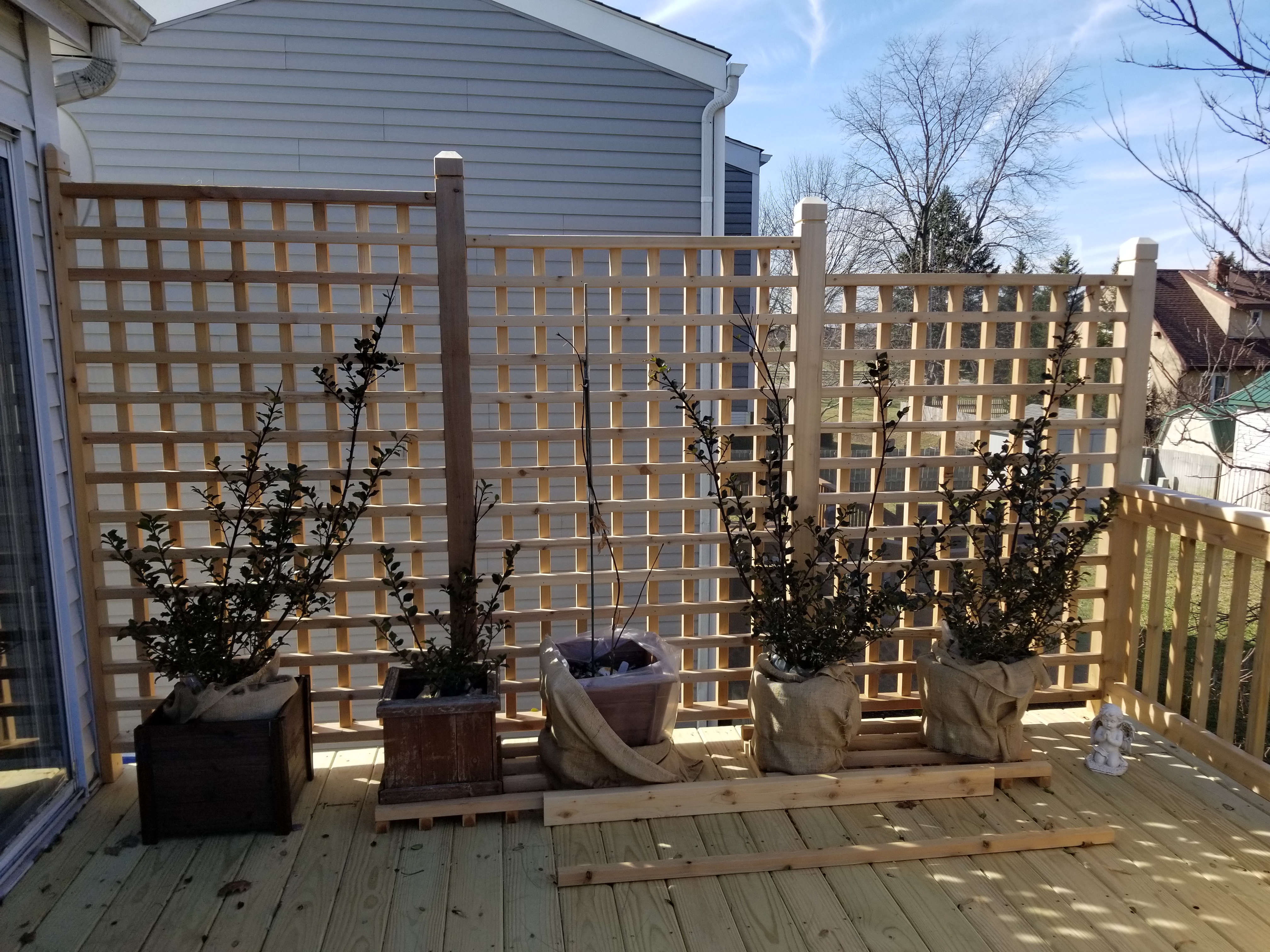 Open-air backyard pavilion structure with lighting in Hilliard, OH.