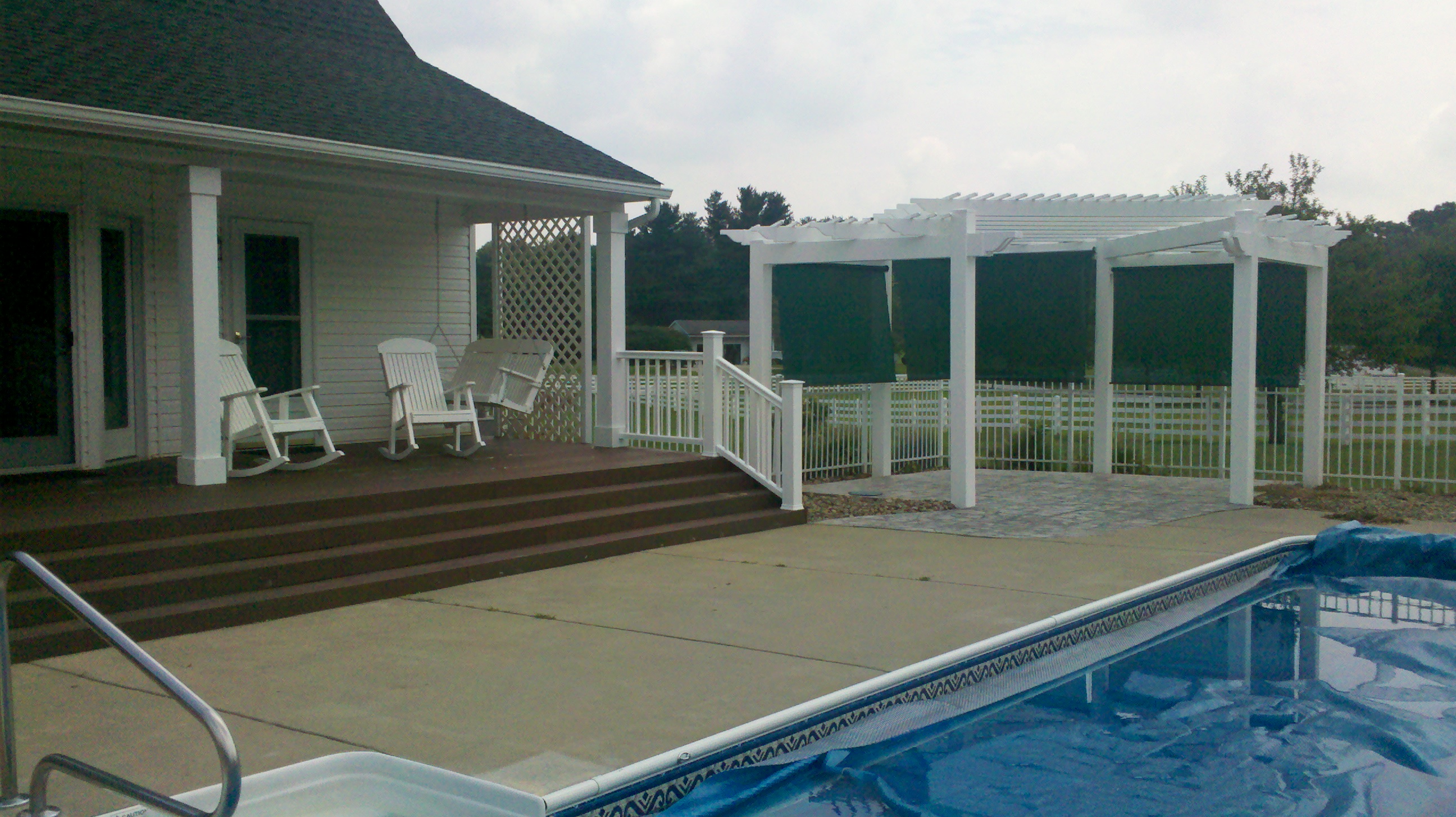 Attached patio cover extending residential outdoor living space in Delaware, OH.