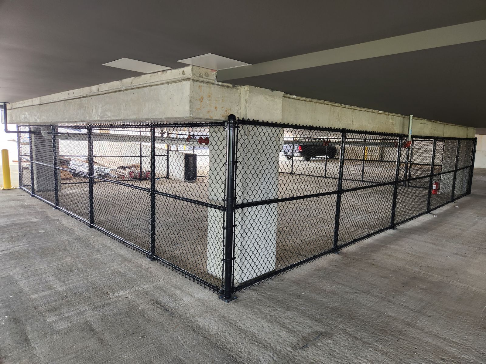 High-security commercial property fencing in Delaware, OH.