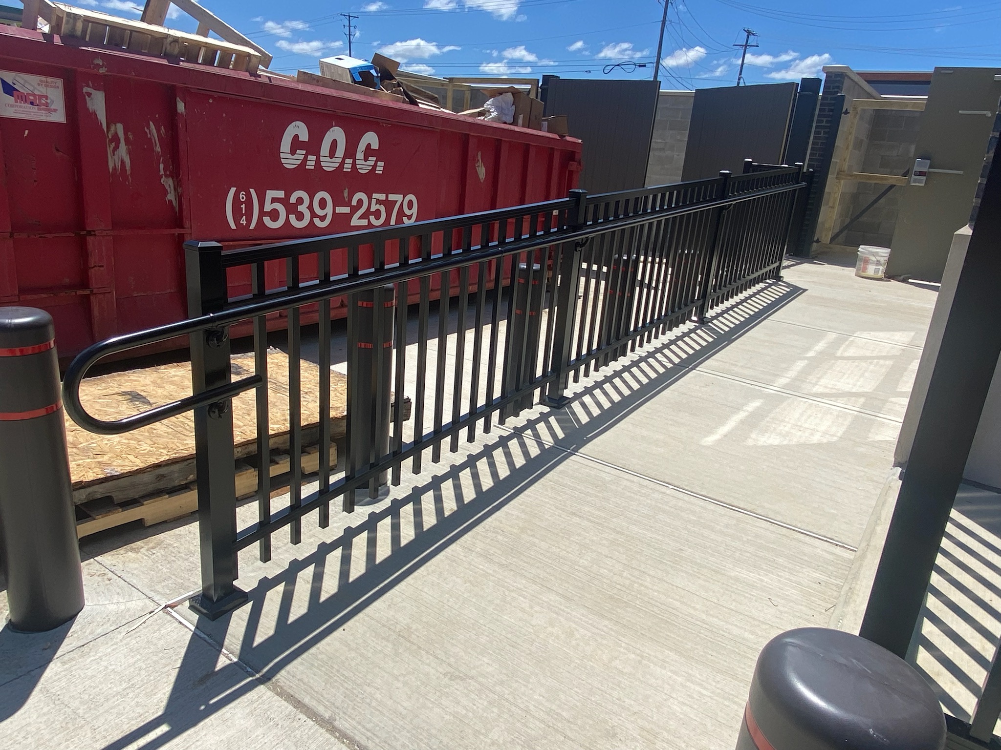 Industrial security fence installation in Columbus, OH.