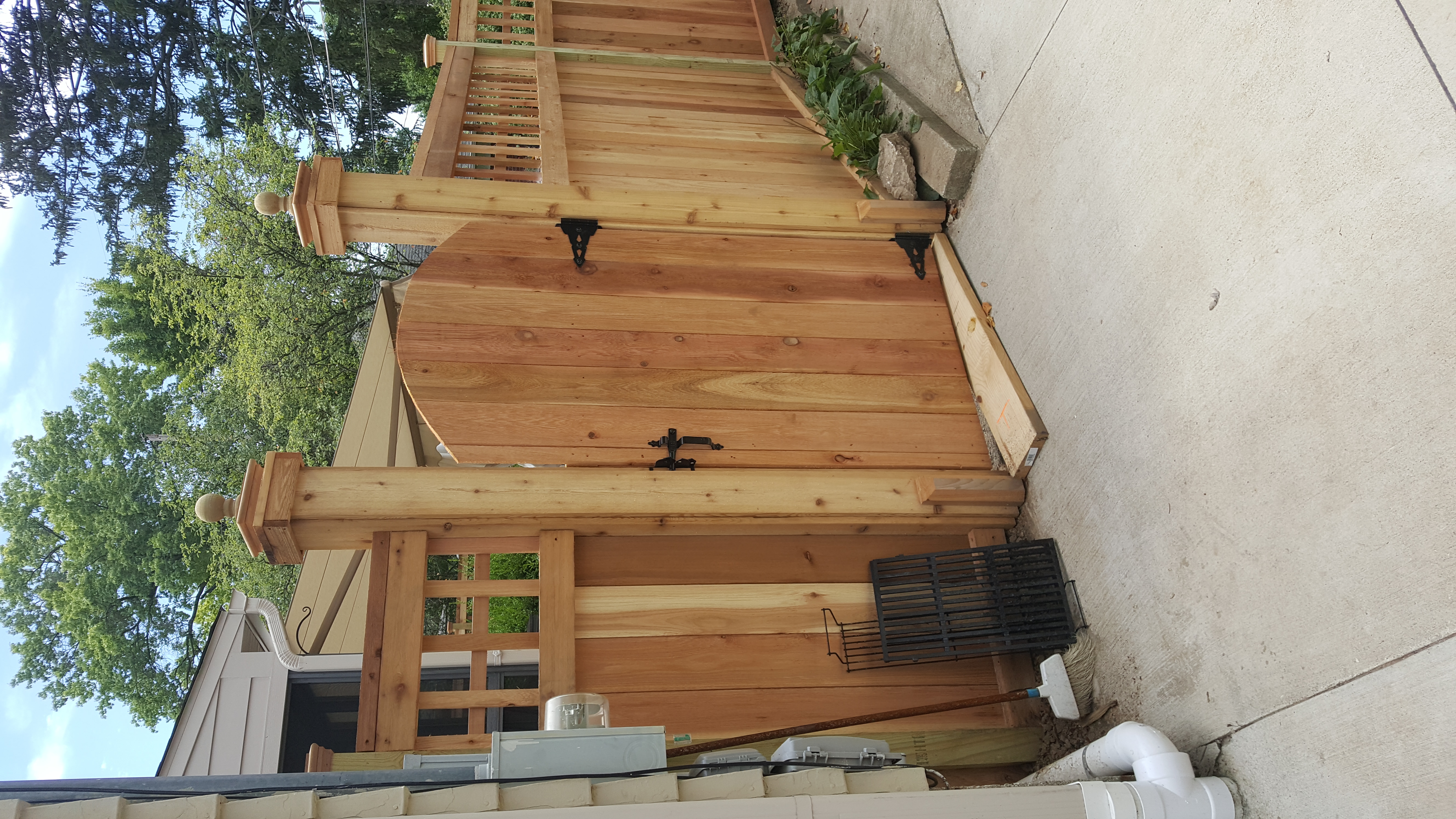 Custom double-driveway gate installation in Lancaster, OH.