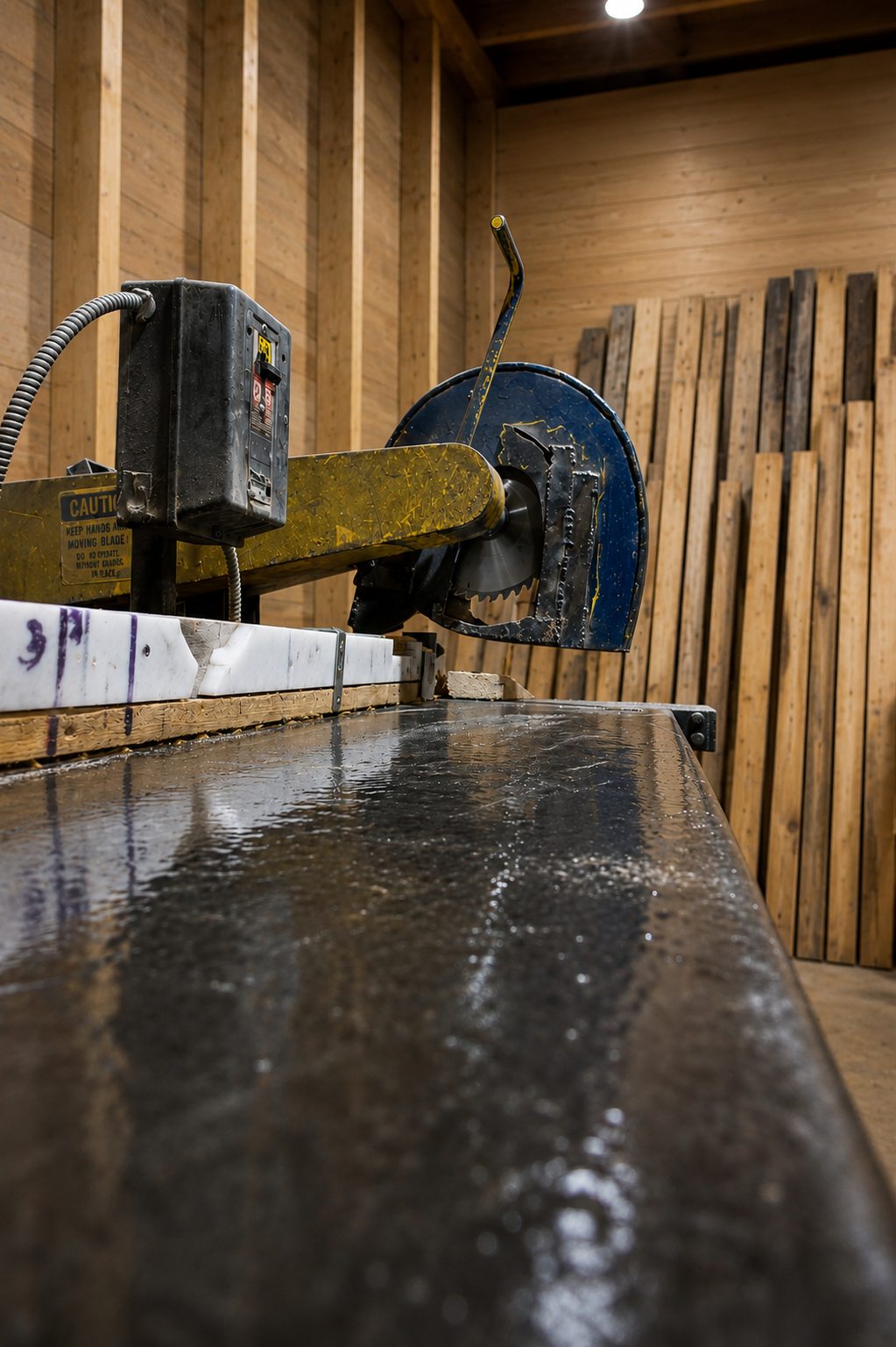 Pallet repair saw and lumber at Multi Pallets