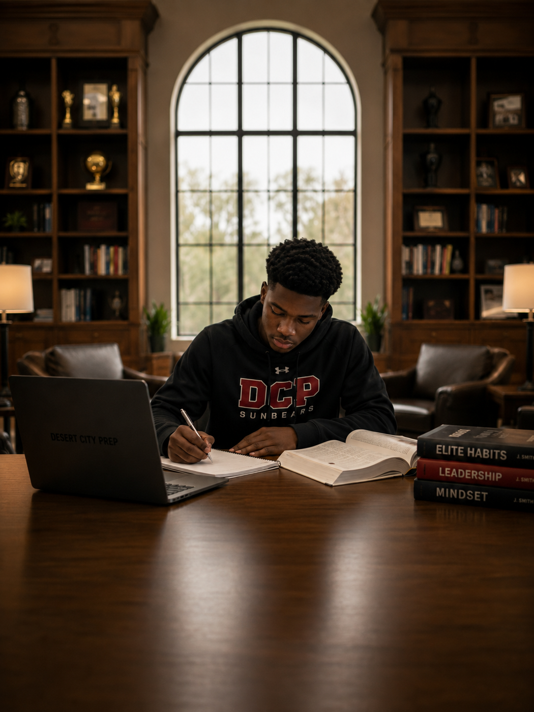 Student-athletes focused in a structured learning environment
