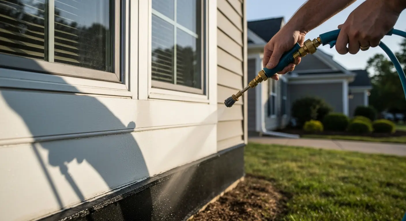 Pest control treatment near entry points