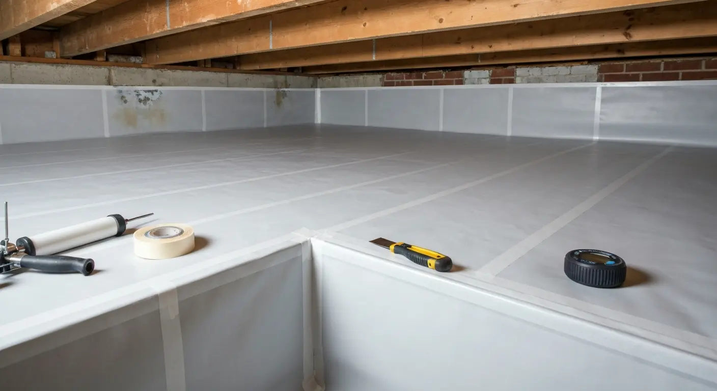 Crawlspace moisture control and encapsulation