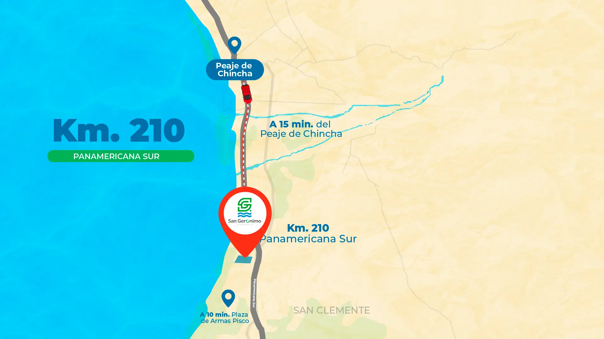 Mapa de San Gerónimo Pisco