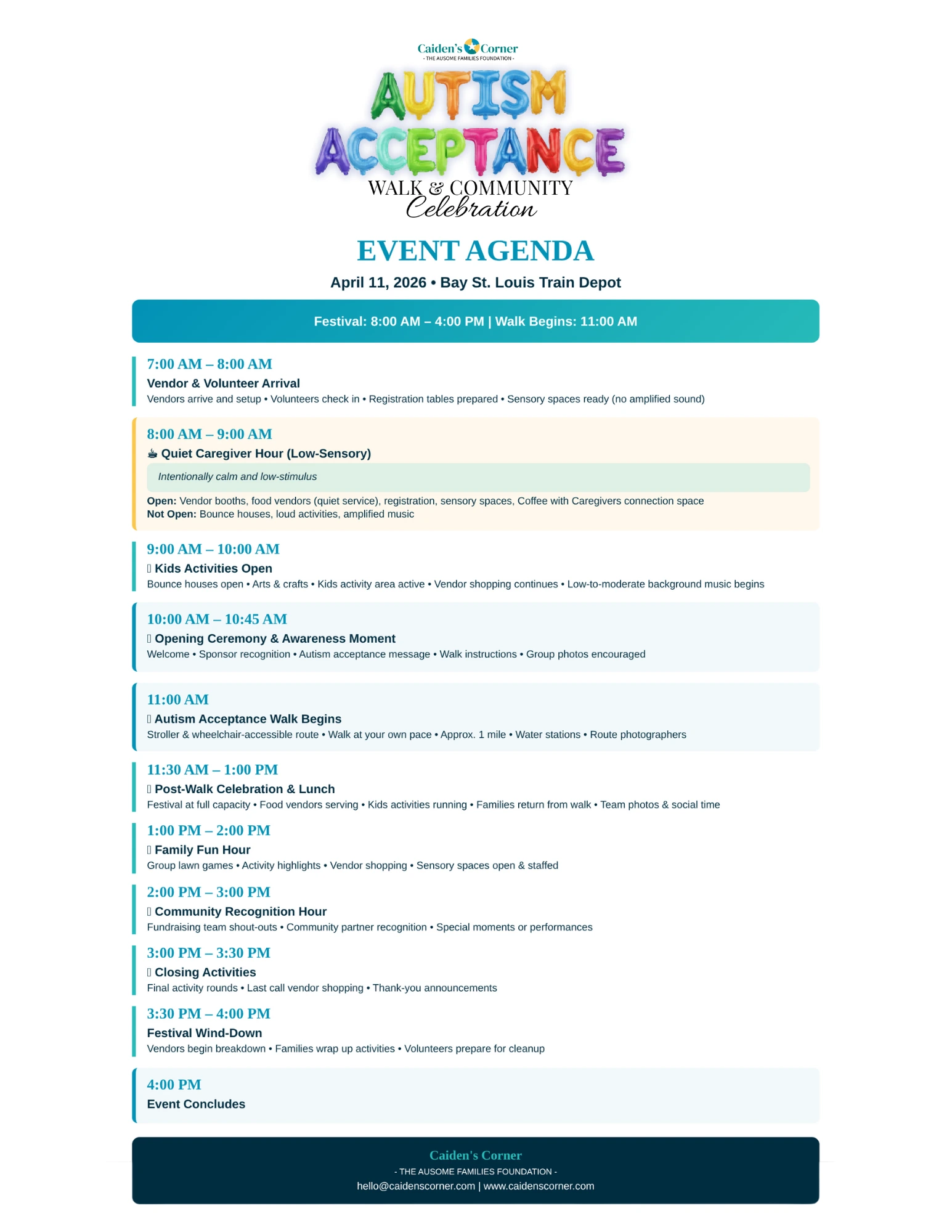 Autism Acceptance Walk & Community Celebration 2026