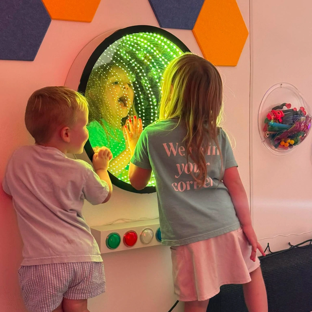Children playing inside the Mobile Sensory Unit