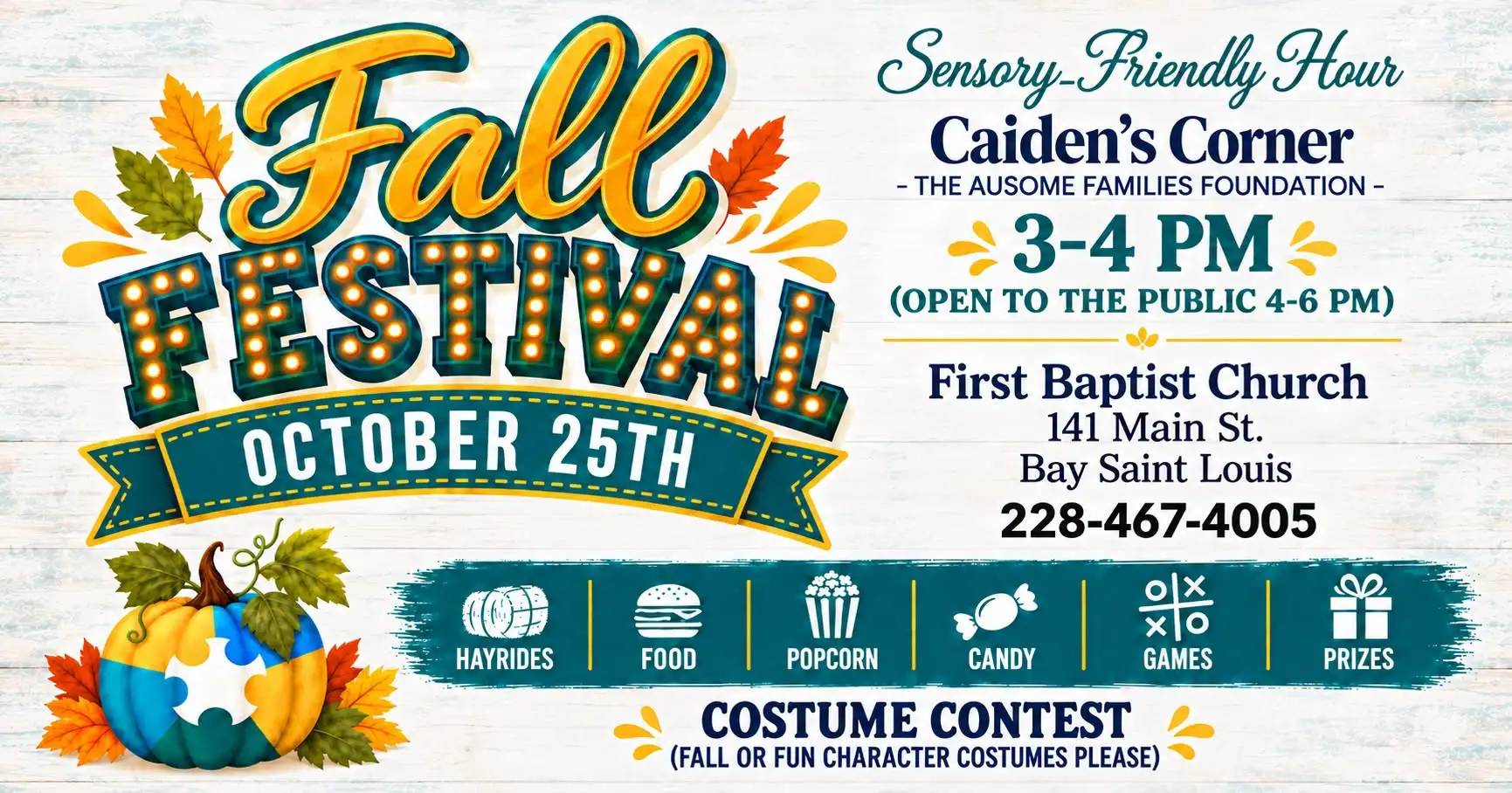 Sensory-Friendly Hour at Fall Fest at First Baptist Bay St. Louis