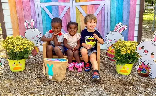 Children participating in a classroom activity