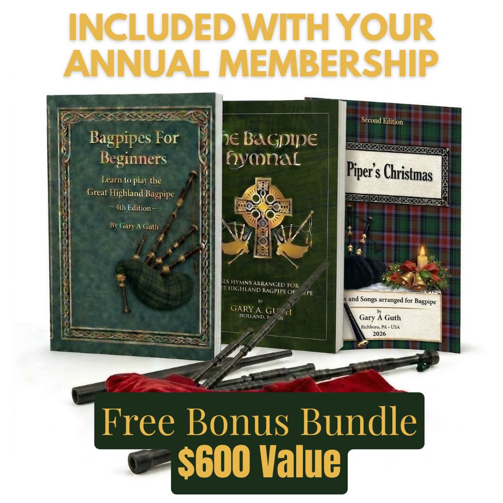 Annual Bonus Bundle: Kitchen Pipes, Bagpipes For Beginners, The Bagpipe Hymnal, A Piper's Christmas