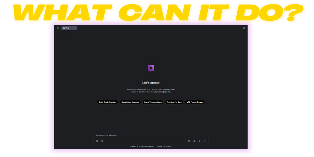 Demo explaining how Chat Video Pro works inside Premiere Pro