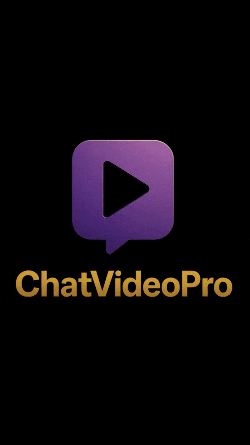Animated ChatVideoPro logo showcasing AI integration with Google VEO 3 and Gemini for creative video generation.