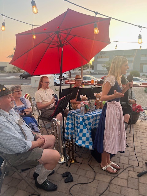 Community members gathered together at Zum Treffpunkt for a celebration.