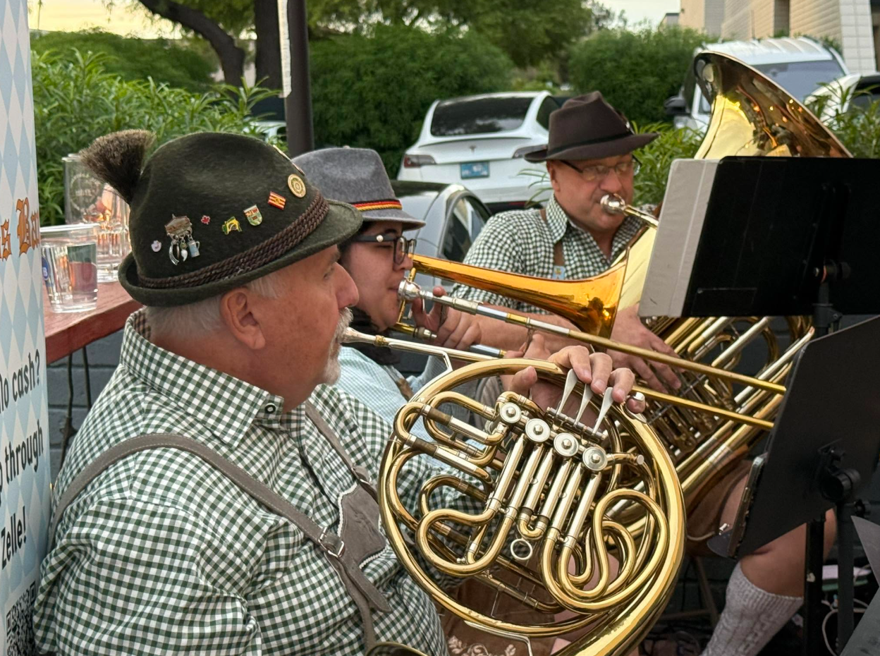A final frame of Zum Treffpunkt, the gathering place in Scottsdale.