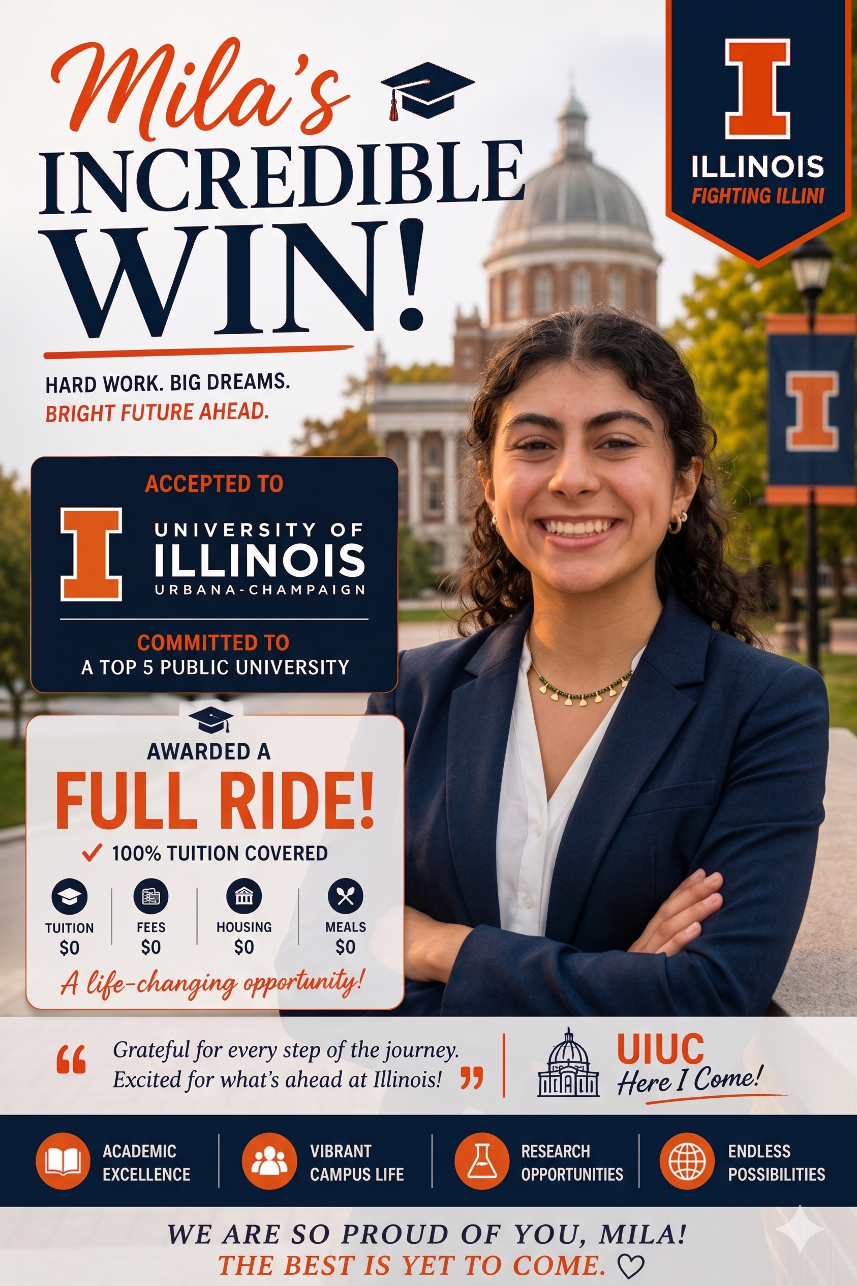 Mila — University of Illinois Urbana-Champaign · Full Ride · Top 5 Public