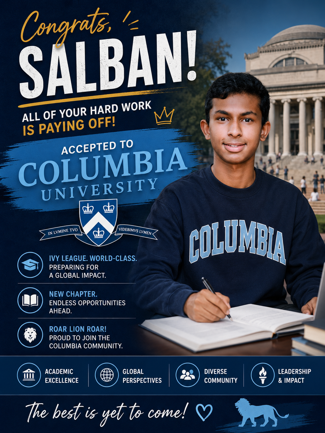 Salban — Columbia University · Ivy League Bound