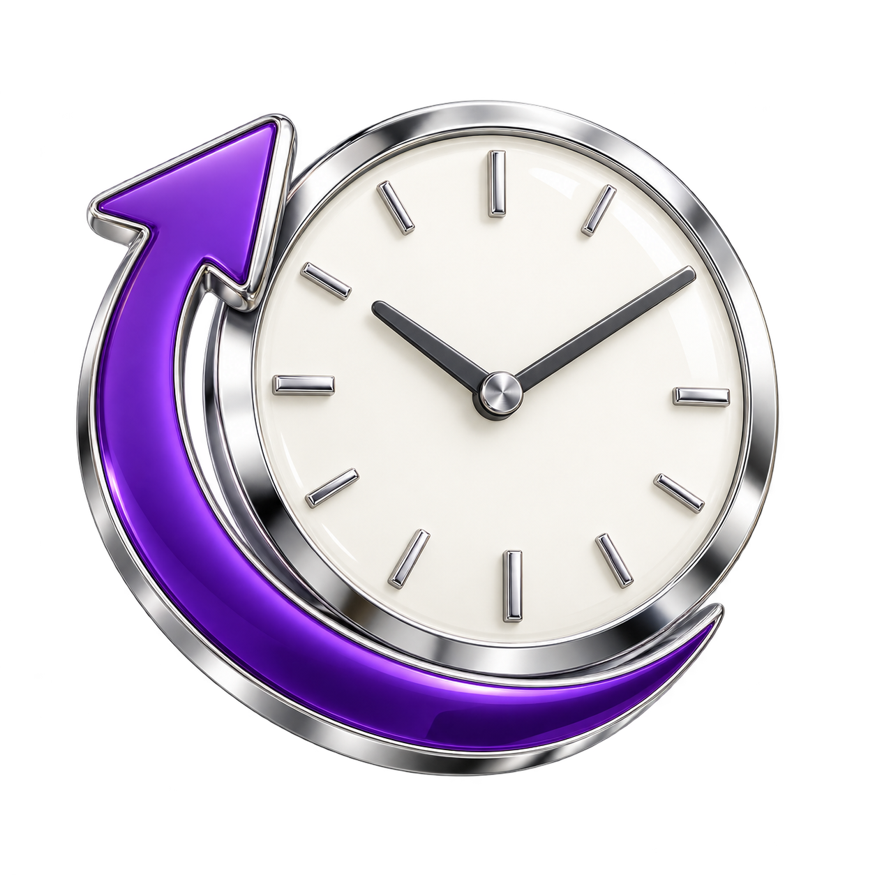 Clock with an arrow turning time back