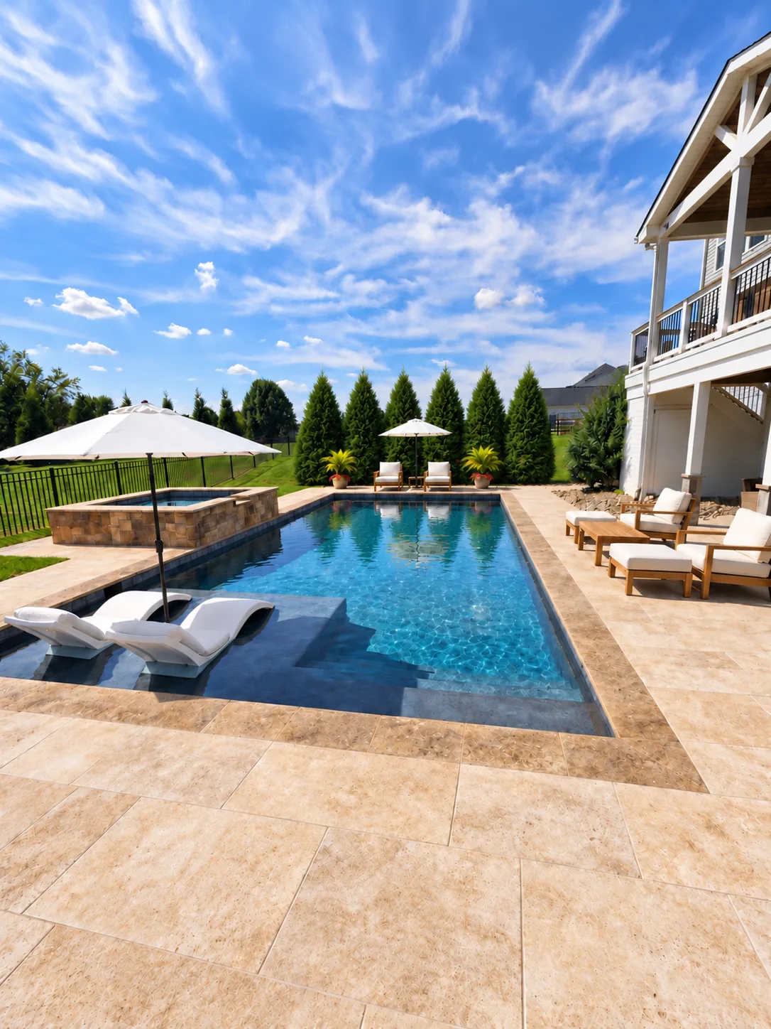 Luxury remodeled concrete pool